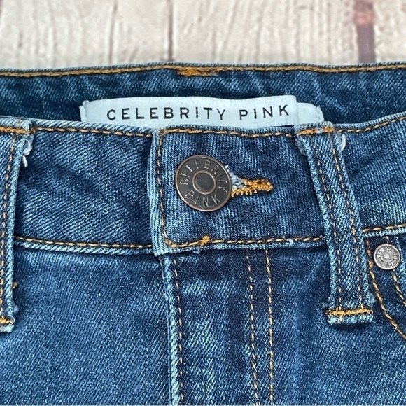 Celebrity Pink Shorts Women's Size 0/24 Denim Cuffed Blue Cut Off Low Rise - Picture 3 of 10